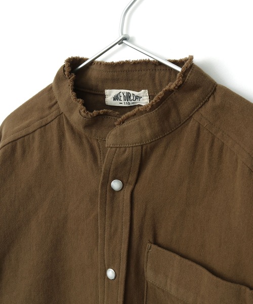MAKE YOUR DAY(メイクユアデイ)の「バンドカラー長袖シャツ■80~140cm(シャツ/ブラウス・キッズ・ブラウン/ピンク/カーキ/ネイビー・100/130/140/80/110/90/120)」の13枚目の写真