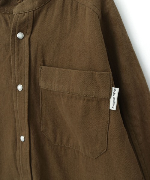 MAKE YOUR DAY(メイクユアデイ)の「バンドカラー長袖シャツ■80~140cm(シャツ/ブラウス・キッズ・ブラウン/ピンク/カーキ/ネイビー・100/130/140/80/110/90/120)」の14枚目の写真