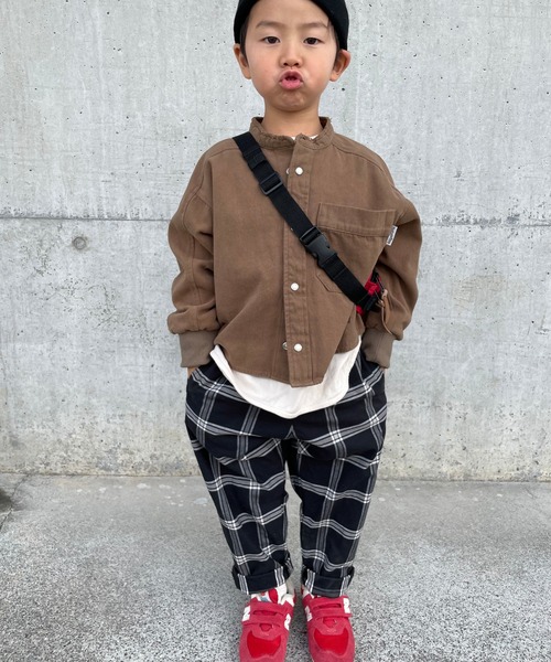 MAKE YOUR DAY(メイクユアデイ)の「バンドカラー長袖シャツ■80~140cm(シャツ/ブラウス・キッズ・ブラウン/ピンク/カーキ/ネイビー・100/130/140/80/110/90/120)」の21枚目の写真