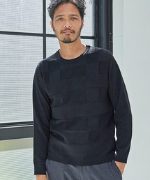 UNION STATION | 【EFFORTLESS】ウール混リンクスジャガードUネックニット/ハンドウォッシャブル(ニット/セーター)