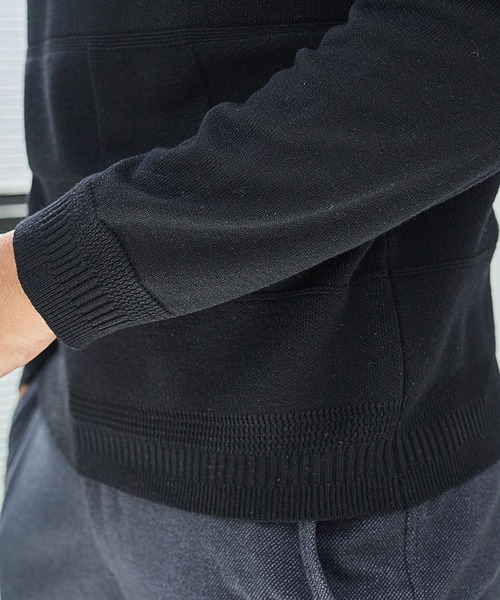 UNION STATION(ユニオンステーション)の「【EFFORTLESS】ウール混リンクスジャガードUネックニット/ハンドウォッシャブル(ニット/セーター・メンズ・ブラック/ベージュ/オフホワイト/ボルドー・LL/M/L)」の13枚目の写真