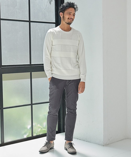 UNION STATION(ユニオンステーション)の「【EFFORTLESS】ウール混リンクスジャガードUネックニット/ハンドウォッシャブル(ニット/セーター・メンズ・ブラック/ベージュ/オフホワイト/ボルドー・LL/M/L)」の14枚目の写真