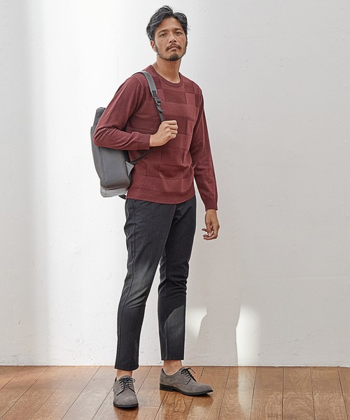 UNION STATION(ユニオンステーション)の「【EFFORTLESS】ウール混リンクスジャガードUネックニット/ハンドウォッシャブル(ニット/セーター・メンズ・ブラック/ベージュ/オフホワイト/ボルドー・LL/M/L)」の18枚目の写真