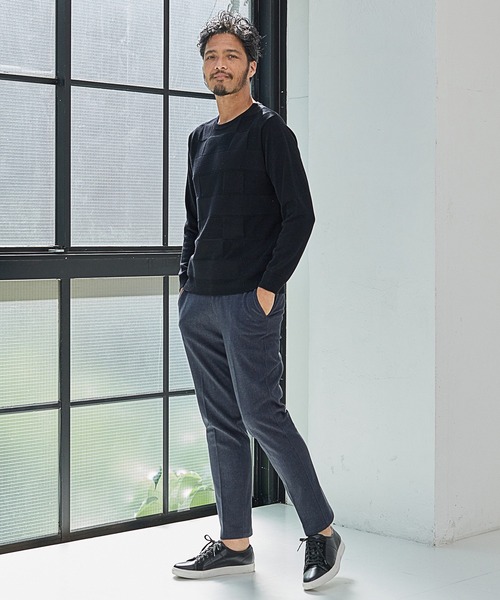 UNION STATION(ユニオンステーション)の「【EFFORTLESS】ウール混リンクスジャガードUネックニット/ハンドウォッシャブル(ニット/セーター・メンズ・ブラック/ベージュ/オフホワイト/ボルドー・LL/M/L)」の19枚目の写真