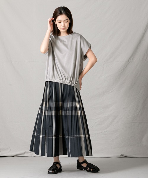 Gready Brilliant(グレディブリリアン)の「シルケットバルーンフレンチカットソー(Tシャツ/カットソー・レディース・ライトグレー/ターコイズブルー・FREE)」の3枚目の写真