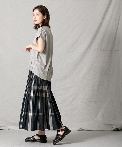 Gready Brilliant(グレディブリリアン)の「シルケットバルーンフレンチカットソー(Tシャツ/カットソー・レディース・ライトグレー/ターコイズブルー・FREE)」の4枚目の写真