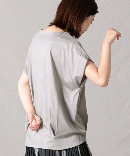 Gready Brilliant(グレディブリリアン)の「シルケットバルーンフレンチカットソー(Tシャツ/カットソー・レディース・ライトグレー/ターコイズブルー・FREE)」の9枚目の写真