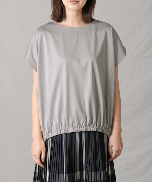 Gready Brilliant(グレディブリリアン)の「シルケットバルーンフレンチカットソー(Tシャツ/カットソー・レディース・ライトグレー/ターコイズブルー・FREE)」の19枚目の写真