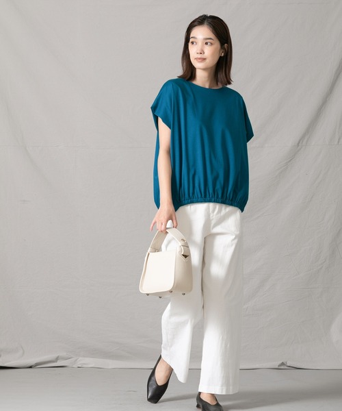 Gready Brilliant(グレディブリリアン)の「シルケットバルーンフレンチカットソー(Tシャツ/カットソー・レディース・ライトグレー/ターコイズブルー・FREE)」の11枚目の写真