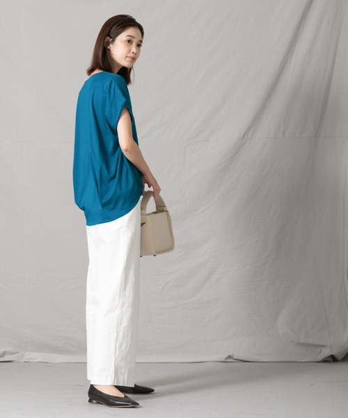 Gready Brilliant(グレディブリリアン)の「シルケットバルーンフレンチカットソー(Tシャツ/カットソー・レディース・ライトグレー/ターコイズブルー・FREE)」の12枚目の写真