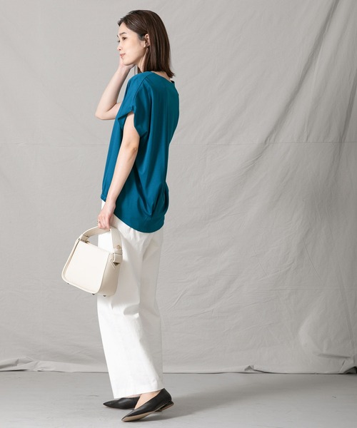 Gready Brilliant(グレディブリリアン)の「シルケットバルーンフレンチカットソー(Tシャツ/カットソー・レディース・ライトグレー/ターコイズブルー・FREE)」の14枚目の写真