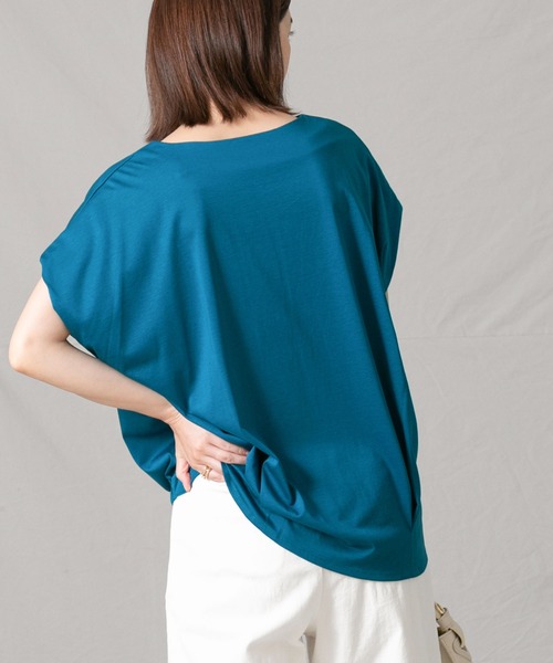 Gready Brilliant(グレディブリリアン)の「シルケットバルーンフレンチカットソー(Tシャツ/カットソー・レディース・ライトグレー/ターコイズブルー・FREE)」の17枚目の写真