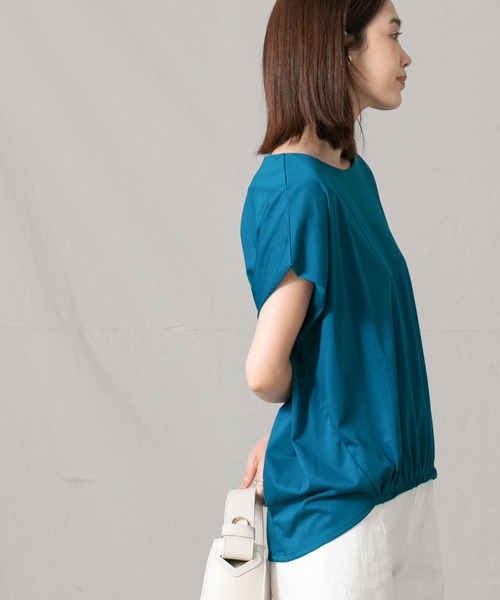 Gready Brilliant(グレディブリリアン)の「シルケットバルーンフレンチカットソー(Tシャツ/カットソー・レディース・ライトグレー/ターコイズブルー・FREE)」の18枚目の写真