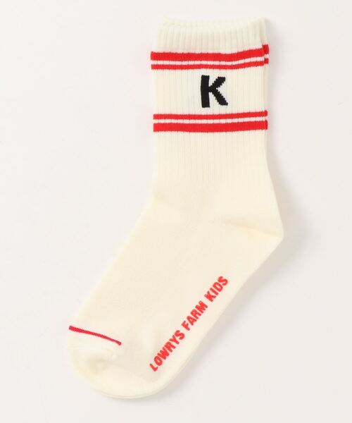 LOWRYS FARM（ローリーズファーム）の「アルファベットソックス　124848（ソックス/靴下・キッズ・ホワイト/オレンジ/ブルー・MEDIUM/LARGE）」の2枚目の写真