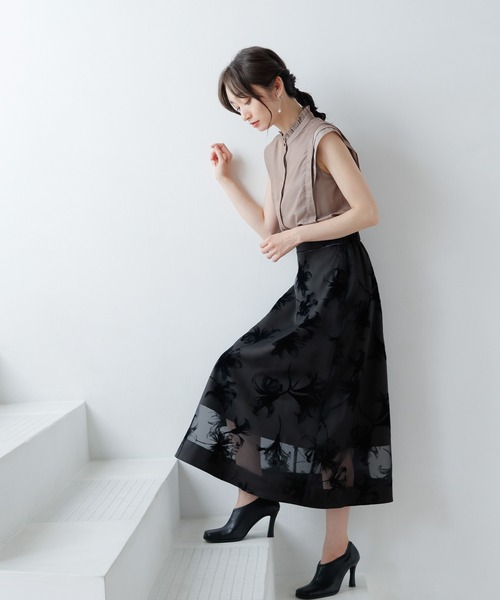 LADYMADE(レディメイド)の「ショートフリルスタンドカラーブラウス(シャツ/ブラウス・レディース・ベージュ/オフホワイト/ピンク・FREE)」の21枚目の写真