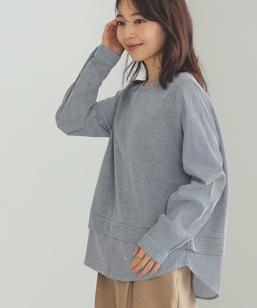 tシャツ BEAMS HEART / 後ろボタン 切り替え プルオーバー レディース BEAMS HEART tシャツ / 後ろボタン 切り替え プルオーバー