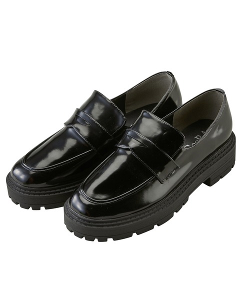 GeeRA（ジーラ）の「厚底トラックソールローファー（ローファー・レディース・ブラック/ダークブラウン/アイボリー・SMALL/MEDIUM/LARGE/X-LARGE）」の4枚目の写真