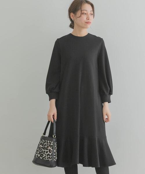 F by ROSSO（エフバイロッソ）の「『40サイズ/高身長向けも展開』F by ROSSO　裾フレアワンピース（ワンピース・レディース・チャコールグレー/ブラウン系その他/ブラック/ライトベージュ・40/38）」の10枚目の写真