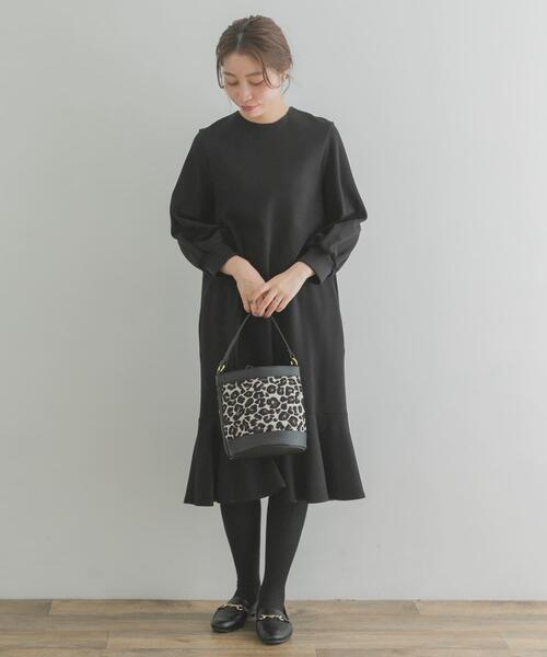 F by ROSSO（エフバイロッソ）の「『40サイズ/高身長向けも展開』F by ROSSO　裾フレアワンピース（ワンピース・レディース・チャコールグレー/ブラウン系その他/ブラック/ライトベージュ・40/38）」の11枚目の写真