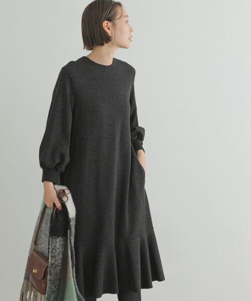 F by ROSSO（エフバイロッソ）の「『40サイズ/高身長向けも展開』F by ROSSO　裾フレアワンピース（ワンピース・レディース・チャコールグレー/ブラウン系その他/ブラック/ライトベージュ・40/38）」の17枚目の写真