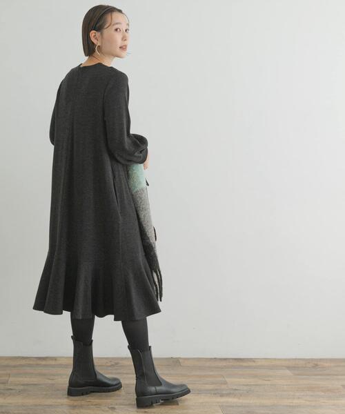 F by ROSSO（エフバイロッソ）の「『40サイズ/高身長向けも展開』F by ROSSO　裾フレアワンピース（ワンピース・レディース・チャコールグレー/ブラウン系その他/ブラック/ライトベージュ・40/38）」の20枚目の写真