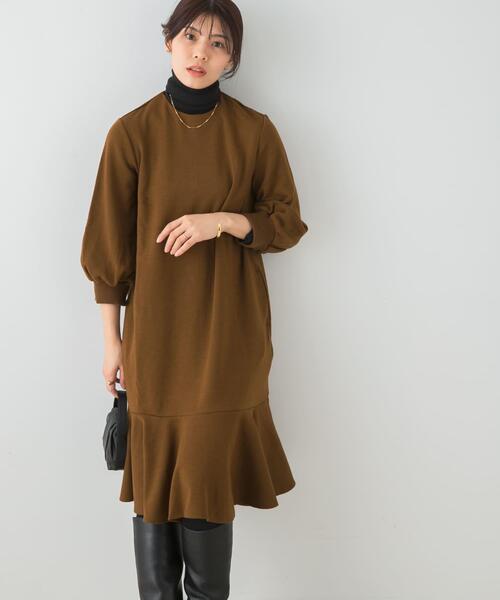 F by ROSSO（エフバイロッソ）の「『40サイズ/高身長向けも展開』F by ROSSO　裾フレアワンピース（ワンピース・レディース・チャコールグレー/ブラウン系その他/ブラック/ライトベージュ・40/38）」の15枚目の写真