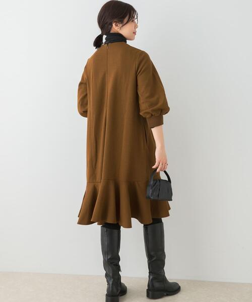 F by ROSSO（エフバイロッソ）の「『40サイズ/高身長向けも展開』F by ROSSO　裾フレアワンピース（ワンピース・レディース・チャコールグレー/ブラウン系その他/ブラック/ライトベージュ・40/38）」の20枚目の写真