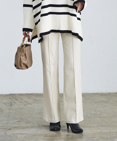 KOBE LETTUCE(コウベレタス)の「低身長から高身長までOK!選べるサイズのびのびストレッチフレアパンツ(その他パンツ・レディース・ホワイト系/ベージュ/ブラック/オフホワイト/ブラック系その他/ベージュ系・PS/PM/TM/L/M/S/TS/PL)」の7枚目の写真