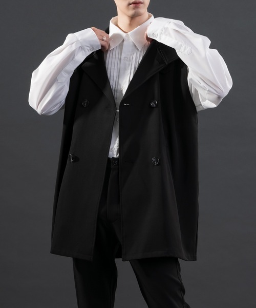 Adoon plain（アドーンプレーン）の「【Special edition】2wayダブルテーラードジレ（セットアップ着用可）（ベスト・メンズ・ブラック/ブルー/ボルドー・MEDIUM/LARGE）」の8枚目の写真