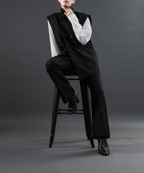 Adoon plain（アドーンプレーン）の「【Special edition】2wayダブルテーラードジレ（セットアップ着用可）（ベスト・メンズ・ブラック/ブルー/ボルドー・MEDIUM/LARGE）」の5枚目の写真