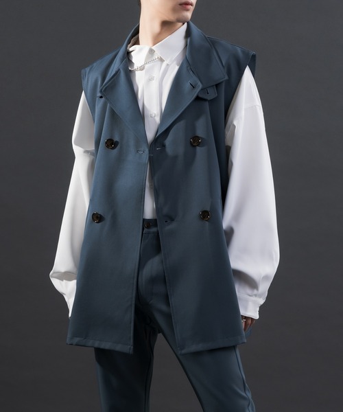 Adoon plain（アドーンプレーン）の「【Special edition】2wayダブルテーラードジレ（セットアップ着用可）（ベスト・メンズ・ブラック/ブルー/ボルドー・MEDIUM/LARGE）」の17枚目の写真