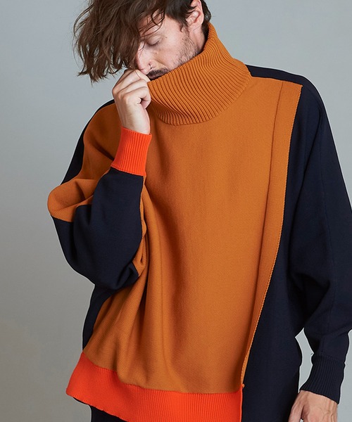 NO ID.（ノーアイディ）の「【NO ID.】Layered Dolman Sleeve Knit Pullover / レイヤード ドルマン スリーブ ニット プルオーバー（ニット/セーター・メンズ・ホワイト/ブラック/ネイビー/グリーン・ONE SIZE）」の4枚目の写真