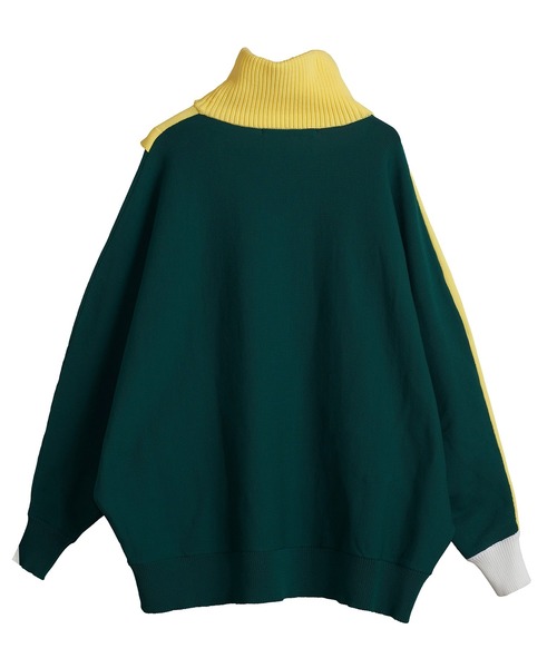 NO ID.（ノーアイディ）の「【NO ID.】Layered Dolman Sleeve Knit Pullover / レイヤード ドルマン スリーブ ニット プルオーバー（ニット/セーター・メンズ・ホワイト/ブラック/ネイビー/グリーン・ONE SIZE）」の10枚目の写真