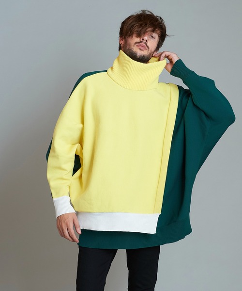 NO ID.（ノーアイディ）の「【NO ID.】Layered Dolman Sleeve Knit Pullover / レイヤード ドルマン スリーブ ニット プルオーバー（ニット/セーター・メンズ・ホワイト/ブラック/ネイビー/グリーン・ONE SIZE）」の16枚目の写真