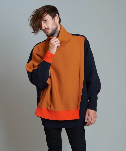 NO ID.（ノーアイディ）の「【NO ID.】Layered Dolman Sleeve Knit Pullover / レイヤード ドルマン スリーブ ニット プルオーバー（ニット/セーター・メンズ・ホワイト/ブラック/ネイビー/グリーン・ONE SIZE）」の17枚目の写真