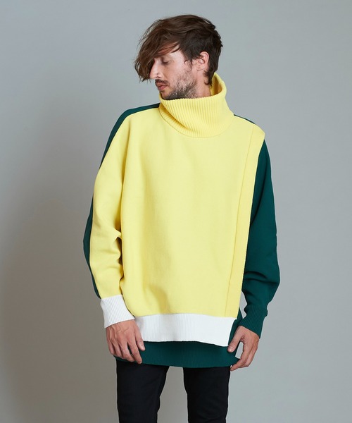 NO ID.（ノーアイディ）の「【NO ID.】Layered Dolman Sleeve Knit Pullover / レイヤード ドルマン スリーブ ニット プルオーバー（ニット/セーター・メンズ・ホワイト/ブラック/ネイビー/グリーン・ONE SIZE）」の20枚目の写真