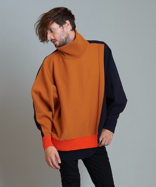 NO ID.（ノーアイディ）の「【NO ID.】Layered Dolman Sleeve Knit Pullover / レイヤード ドルマン スリーブ ニット プルオーバー（ニット/セーター・メンズ・ホワイト/ブラック/ネイビー/グリーン・ONE SIZE）」の21枚目の写真