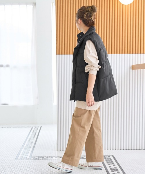 ROPE' PICNIC（ロペピクニック）の「撥水加工/中綿ベスト（ダウンベスト・レディース・ブラック/カーキ・38）」の18枚目の写真