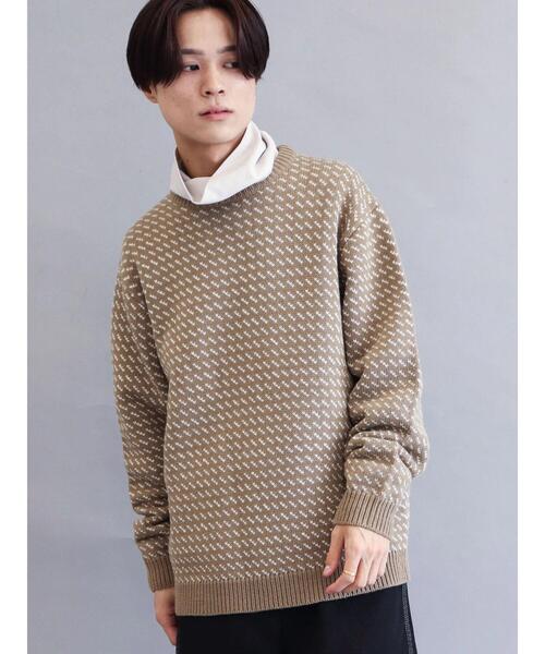 CRAFT STANDARD BOUTIQUE(クラフトスタンダードブティック)の「バーズアイジャガードニット *(ニット/セーター・メンズ・ダークグリーン/ダークネイビー/モカ・M/L/LL)」の6枚目の写真