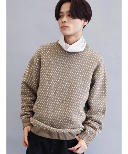 CRAFT STANDARD BOUTIQUE(クラフトスタンダードブティック)の「バーズアイジャガードニット *(ニット/セーター・メンズ・ダークグリーン/ダークネイビー/モカ・M/L/LL)」の18枚目の写真
