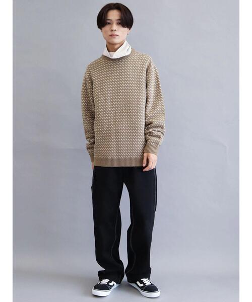 CRAFT STANDARD BOUTIQUE(クラフトスタンダードブティック)の「バーズアイジャガードニット *(ニット/セーター・メンズ・ダークグリーン/ダークネイビー/モカ・M/L/LL)」の19枚目の写真