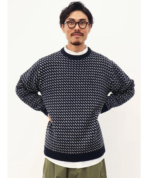 CRAFT STANDARD BOUTIQUE(クラフトスタンダードブティック)の「バーズアイジャガードニット *(ニット/セーター・メンズ・ダークグリーン/ダークネイビー/モカ・M/L/LL)」の20枚目の写真