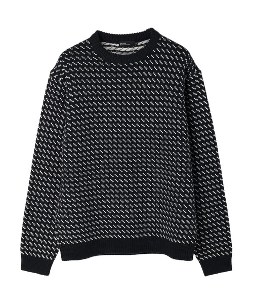 CRAFT STANDARD BOUTIQUE(クラフトスタンダードブティック)の「バーズアイジャガードニット *(ニット/セーター・メンズ・ダークグリーン/ダークネイビー/モカ・M/L/LL)」の5枚目の写真