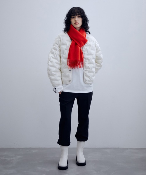 ADAM ET ROPE' カシミヤ　マフラー　赤 ADAM ET ROPE'（アダムエロペ）の「カシミヤ混ストール（マフラー