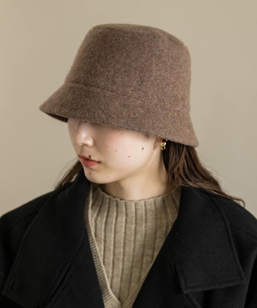SMELLY（スメリー）の「ソフトウールバケットハット（ハット・レディース・ブラック/グレー/モカ・-）」の3枚目の写真