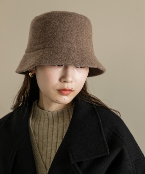 SMELLY（スメリー）の「ソフトウールバケットハット（ハット・レディース・ブラック/グレー/モカ・-）」の5枚目の写真