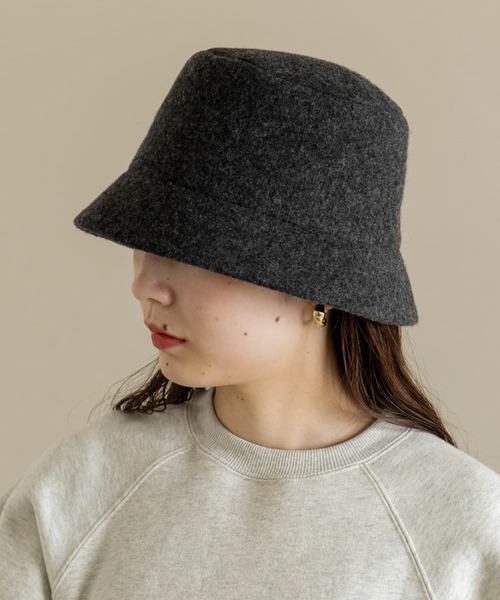 SMELLY（スメリー）の「ソフトウールバケットハット（ハット・レディース・ブラック/グレー/モカ・-）」の16枚目の写真