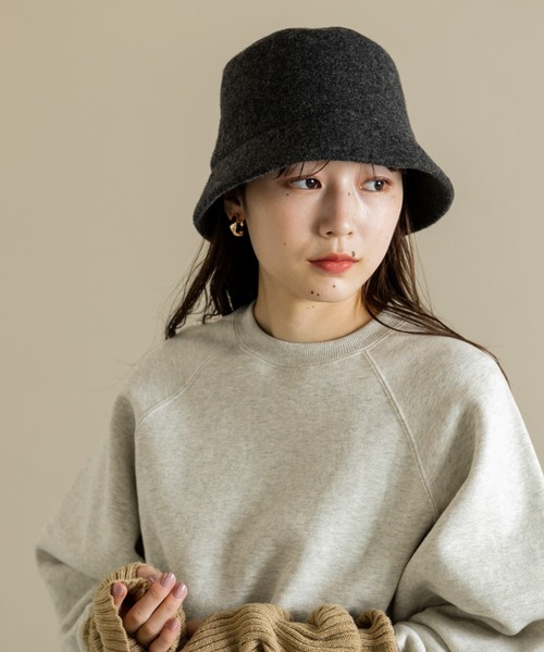SMELLY（スメリー）の「ソフトウールバケットハット（ハット・レディース・ブラック/グレー/モカ・-）」の17枚目の写真