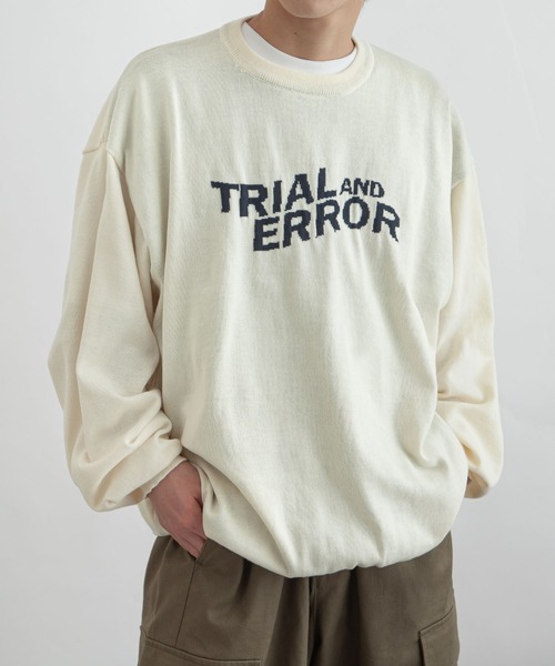 ZIP FIVE（ジップファイブ）の「【ZIP FIVE】ジャガードカレッジロゴ スウェットニット /ビッグシルエット（ニット/セーター・レディース・グリーン系/ネイビー/ブラック系/ブラック/アイボリー/ホワイト系/ネイビー系/ベージュ/グリーン/ベージュ系・X-LARGE/LARGE/MEDIUM）」の3枚目の写真