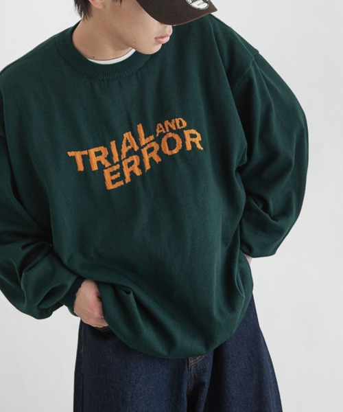 ZIP FIVE（ジップファイブ）の「【ZIP FIVE】ジャガードカレッジロゴ スウェットニット /ビッグシルエット（ニット/セーター・レディース・グリーン系/ネイビー/ブラック系/ブラック/アイボリー/ホワイト系/ネイビー系/ベージュ/グリーン/ベージュ系・X-LARGE/LARGE/MEDIUM）」の8枚目の写真